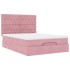 Estructura cama otomana con colchones terciopelo rosa