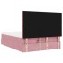 Estructura cama otomana con colchones terciopelo rosa