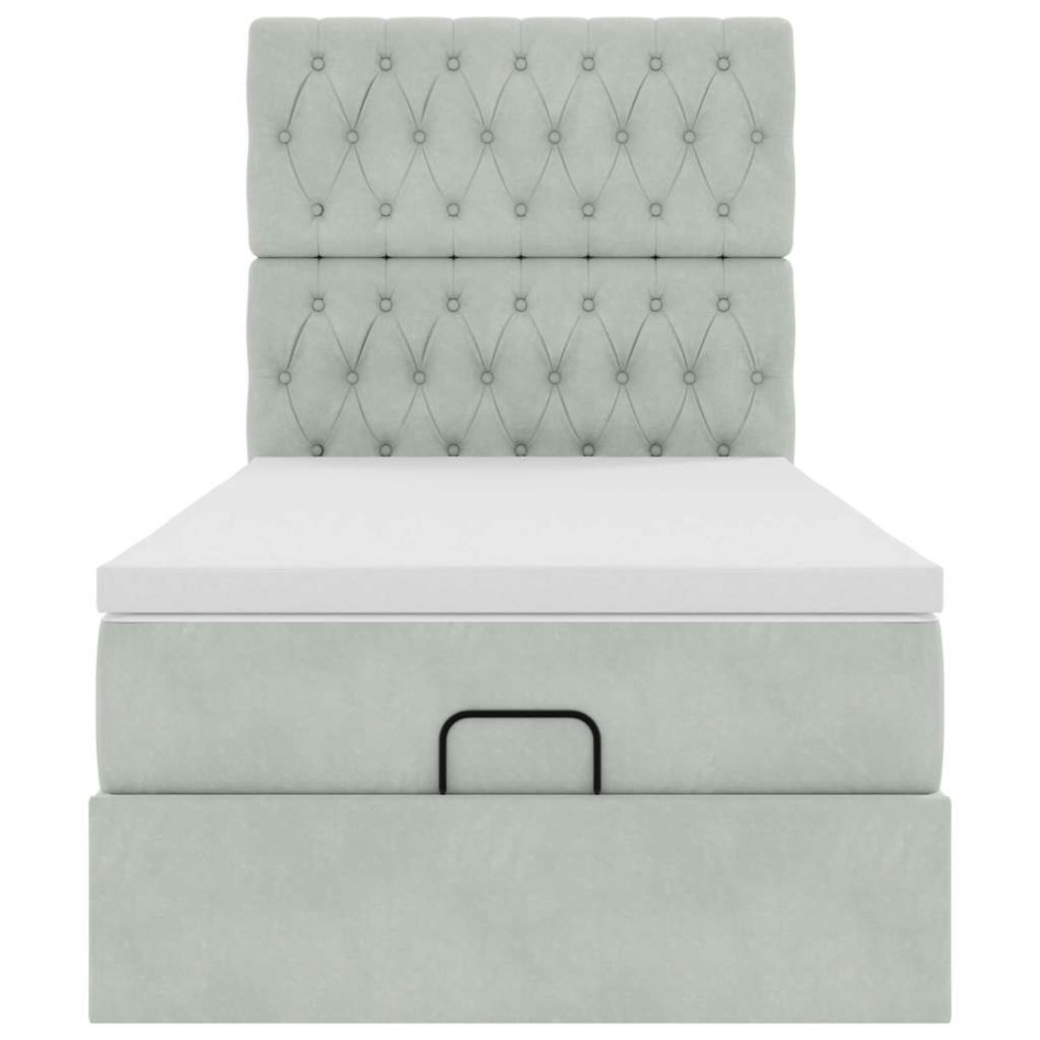 Estructura cama otomana colchones gris claro