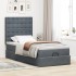 Estructura cama otomana colchones terciopelo gris