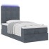 Estructura cama otomana colchones terciopelo gris