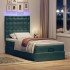 Estructura de cama otomana colchones terciopelo verde