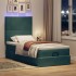 Estructura de cama otomana colchones terciopelo verde