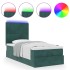 Estructura de cama otomana colchones terciopelo verde