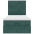 Estructura de cama otomana colchones terciopelo verde