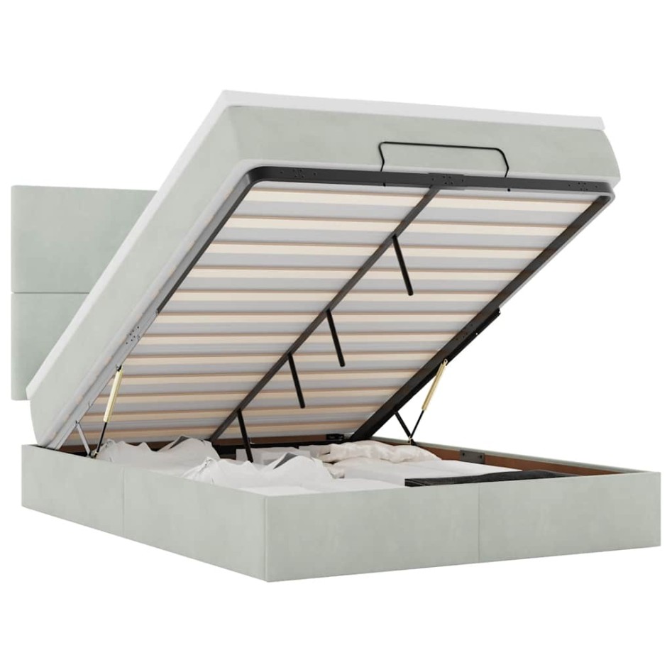 Estructura cama otomana colchones gris claro