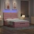 Estructura cama otomana con colchones terciopelo rosa