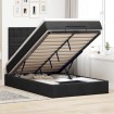 Estructura de cama otomana colchones terciopelo negro 120x200cm