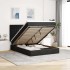 Estructura de cama otomana con colchones terciopelo