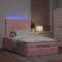 Estructura de cama otomana colchones terciopelo rosa