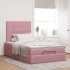 Estructura de cama otomana colchones terciopelo rosa