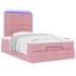 Estructura de cama otomana colchones terciopelo rosa