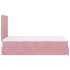 Estructura de cama otomana colchones terciopelo rosa
