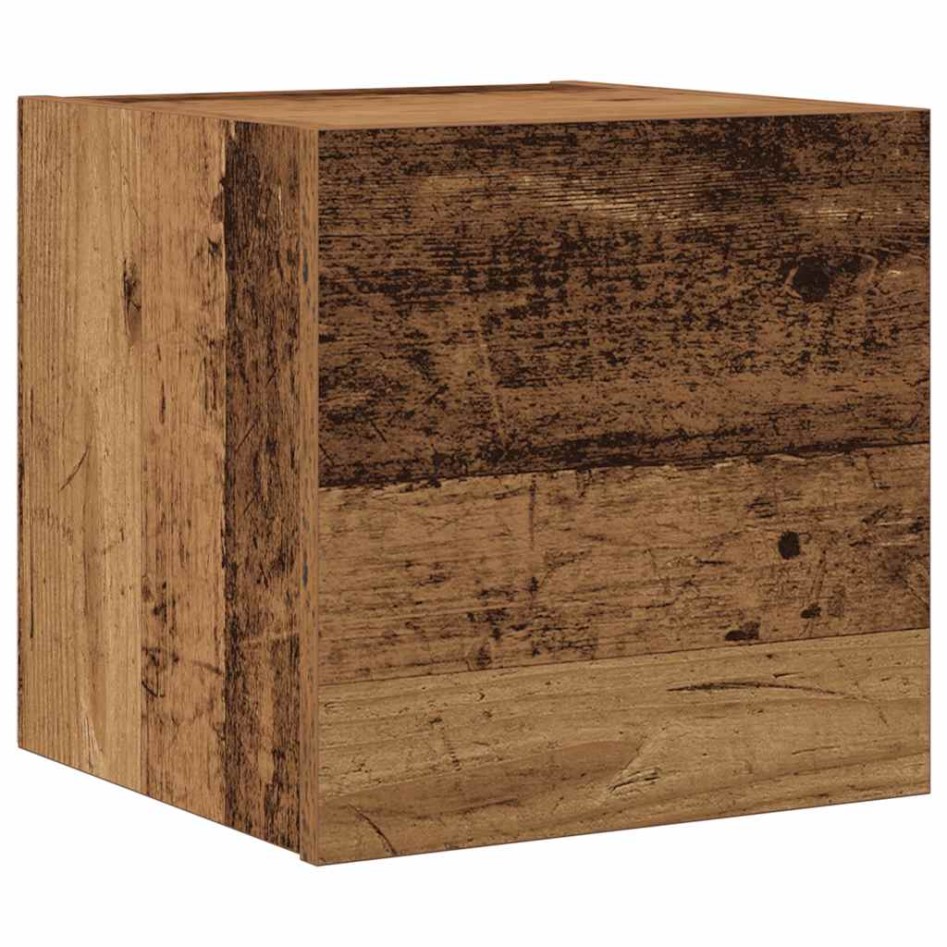 Conjunto de mueble de TV 7 piezas montado la pared madera