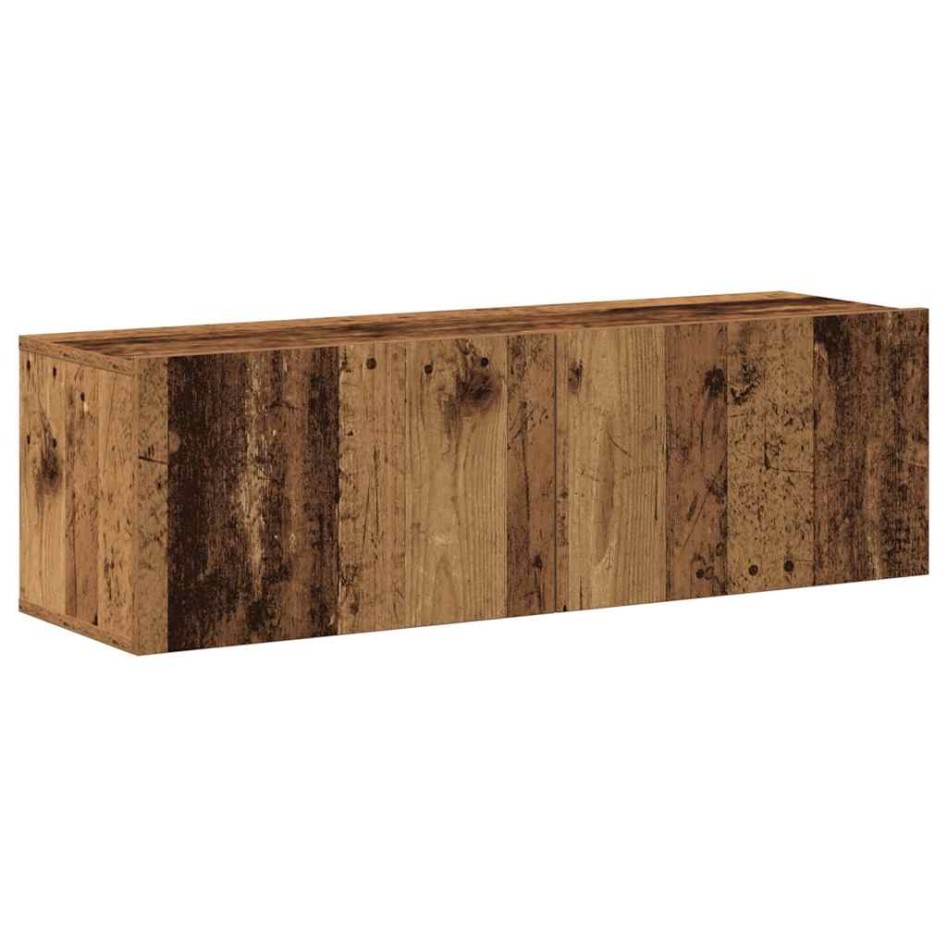 Conjunto de mueble de TV 7 piezas montado la pared madera