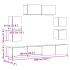 Conjunto de mueble de TV 7 piezas montado la pared madera