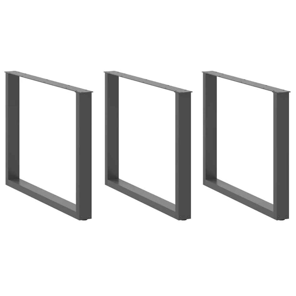 Patas para mesa comedor forma U 2uds antracita 100x(72-73)