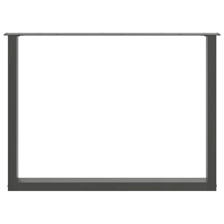 Patas para mesa comedor forma U 2uds antracita 100x(72-73)