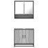 Set de muebles de baño 2 pzas madera contrachapada gris