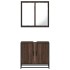 Set de muebles baño 2 pzas madera contrachapada marrón