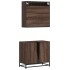 Set de muebles baño 2 pzas madera contrachapada marrón