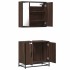Set de muebles baño 2 pzas madera contrachapada marrón