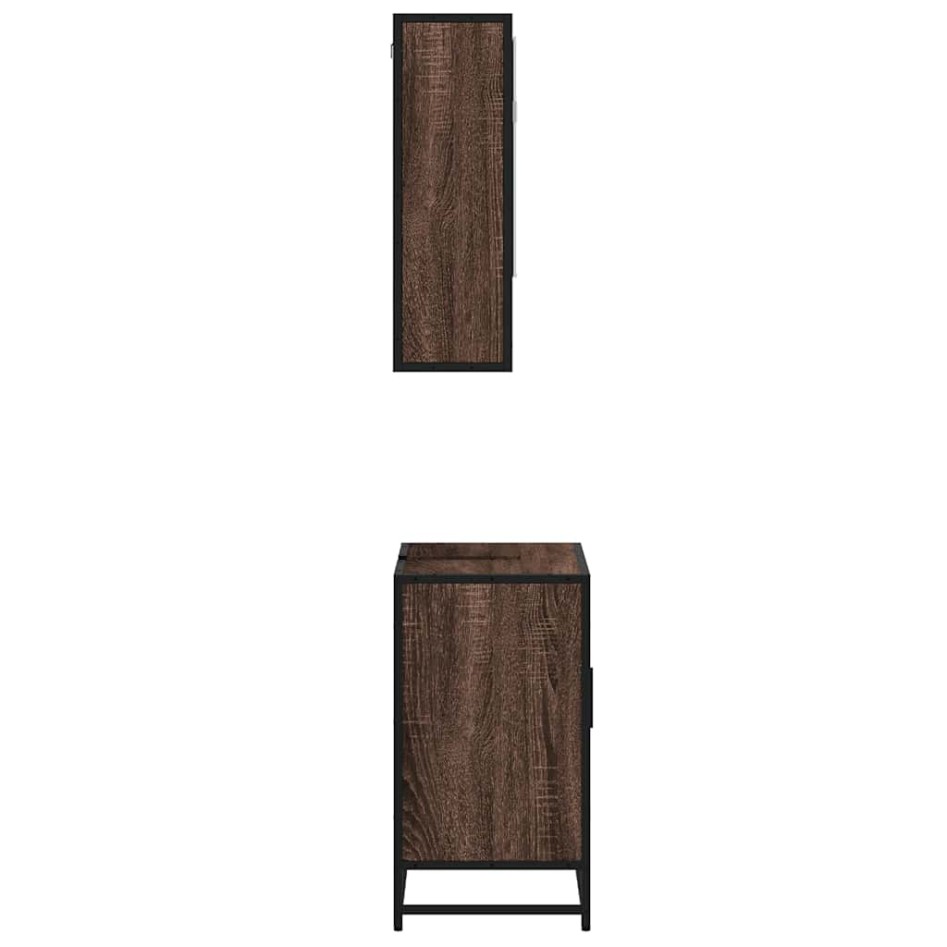 Set de muebles baño 2 pzas madera contrachapada marrón
