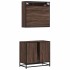 Set de muebles baño 2 pzas madera contrachapada marrón