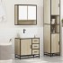 Set de muebles de baño 2 pzas madera contrachapada roble