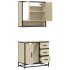 Set de muebles de baño 2 pzas madera contrachapada roble