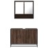 Set de muebles baño 2 pzas madera contrachapada marrón