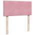 Estructura de cama otomana colchón terciopelo rosa