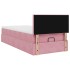 Estructura de cama otomana colchón terciopelo rosa