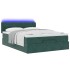 Estructura de cama otomana con colchón verde oscuro 140x200