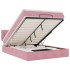 Estructura cama otomana colchón terciopelo rosa