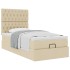Cama otomana con colchón de tela color crema 100x200