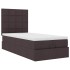 Estructura cama otomana colchón tela marrón oscuro 90x190
