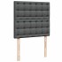 Cama otomana con colchón y LED tela gris oscuro 90x200