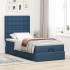 Cama otomana con colchón y luces LED azul 100x200 cm