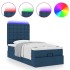 Cama otomana con colchón y luces LED azul 100x200 cm