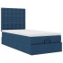 Cama otomana con colchón y luces LED azul 100x200 cm