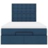 Estructura de cama otomana con colchón tela azul