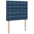 Estructura de cama otomana con colchón tela azul