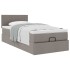 Cama otomana con colchón tela gris pardo 100x200