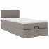 Cama otomana con colchón tela gris pardo 100x200