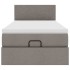 Cama otomana con colchón tela gris pardo 100x200