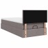 Cama otomana con colchón tela gris pardo 100x200