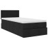Cama otomana con colchón tela negra 100x200