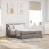Cama otomana con colchón tela gris pardo 140x200