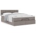 Cama otomana con colchón tela gris pardo 140x200
